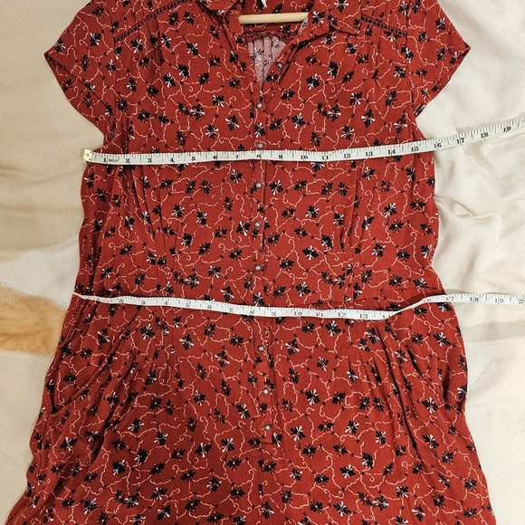 Free People red floral romper sz small - Picture 3 of 7